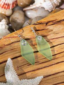 Un par de pendientes con delfín y estrella de cristal de mar, estilo de vacaciones en la playa, adecuados para que las damas los usen durante las vacaciones y en la vida diaria - Multicolor 2 - Ver 20