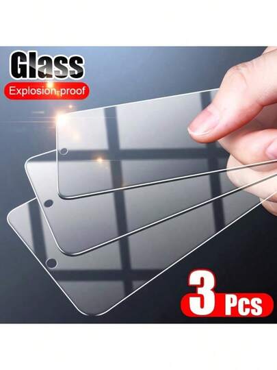 3pcs Tempered Glass Screen Protector, Ultra-Clear High Definition, Suitable Compatible With Samsung Series, Fused With Ultra-Thin Base And Smooth Surface, Provides Skin-Friendly Touch, Prevents Scratches And Fingerprints, Water-Resistant For Business, Home, Cafe And More, Offers Comprehensive Screen Protection And Comfortable Touch