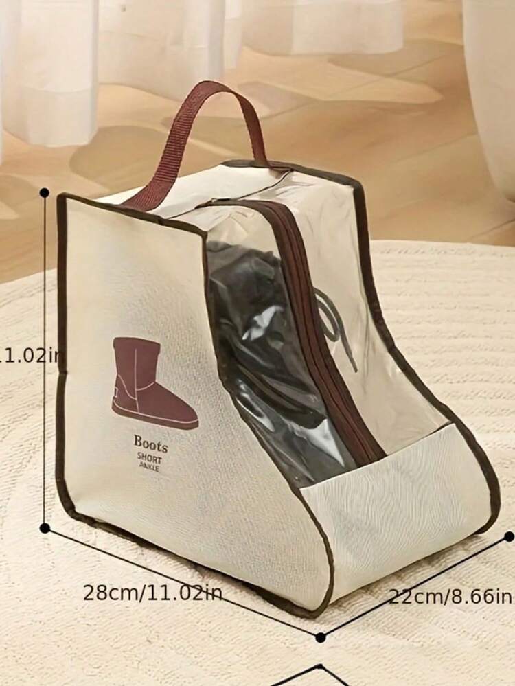 1个鞋盒，防尘鞋套，无纺布PVC靴子收纳盒，透明窗口，女士高筒靴和踝靴收纳袋，带提手拉链靴套，透气材质鞋防尘袋，旅行透明防尘鞋套，大容量防水便携手提靴子收纳袋，秋季和节日用品，学生宿舍新学期收纳用品，圣诞节、万圣节、感恩节和复活节旅行必备用品 - 彩色 - 查看 16