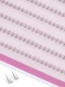 120片免胶假睫毛贴，持久卷翘睫毛，单片分段式大容量 - 黑色 - 查看 6