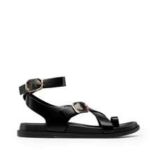 Womens Strappy Sandals Flat Thong Comfortable Footbed PLatform Summer Fashion Vocation Shoes - 黑色 - 查看 8