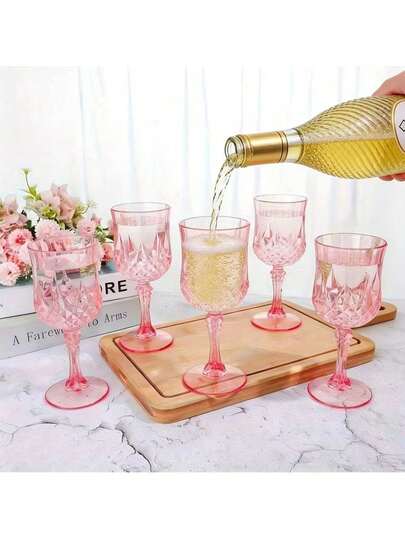 1/3/6/12 Pcs 7oz Vintage Wine Glasses, Unbreakable Wedding Champagne Flutes, Reusable Retro Champagne Cups (Dark Green), Suitable For Ramadan Events, Weddings, Parties, Birthdays, Outdoor Gatherings, BBQs, Also Great As Gifts For Lovers, Family, Friends