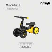 Montable de Balance Arloh para Bebés y Niños 18 a 36 Meses, Bicicleta sin Pedales para Desarrollo del Equilibrio y Coordinación, Ligero y Compacto, Fácil de Armar, Resistente, Ideal para Motricidad Temprana hasta 20 kg - Amarillo - Ver 4