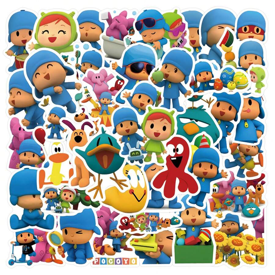 Pocoyo Stickers, Arts & Crafts, For Decorating Stationery, Cups, Luggage, Refrigerators, Skateboards, Guitars School Supplies - 1 Set - View 1