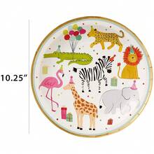 Party Animal Dinner Plates, 8 Count (TW12-25362), Large - Gold - View 5