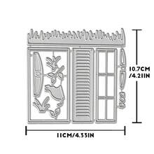 创意猫咪、草坪和窗框模具，DIY剪贴簿相册和压花模板，贺卡制作工具，卡片纸切割工艺品，礼品卡制作模板模切。 - 銀色 - 查看 7