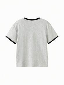 Balabala Camiseta de manga corta para niños, de tela de algodón de secado rápido, esencial casual de verano - Gris claro - Ver 2