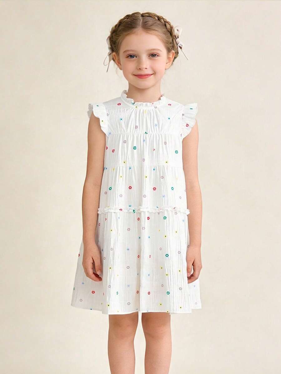 Balabala Girls' Ruffle Hem A-Line Dress, Sweet Summer Outfit