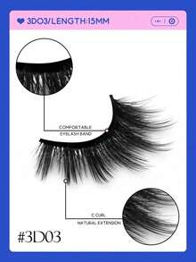 GROINNEYA 5 Pairs Super Soft Faux Mink Natural Cat Eye Lashes, C Curl Thick Fluffy False Eyelashes, Comfortable Eyelash Strips For Beginners, Suitable For Daily And Party Makeup - Fluffy Lashes - View 4