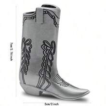 Fashionable Silver Denim Boot Shaped Lighter Box - Perfect For Mini Bic J5, Party And Daily Use - 1 cái - Xem 5