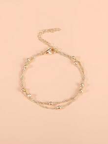 1件女士简约冷艳风格金属波浪链铜珠手链 - W-S110手鍊 - 查看 5