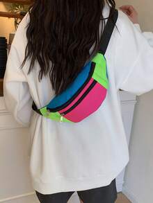 Nueva bolsa de cintura de patchwork para mujer, bolso bandolera, bolso de pecho de moda - Multicolor - Ver 6