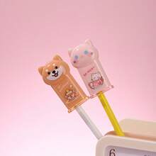 1个迷你猫形削笔器，毛球小镇系列手动削笔器，猫狗造型迷你削笔器，多功能削笔器，新款创意亚克力削笔器，文具礼品，美术用品 - 彩色 - 查看 5