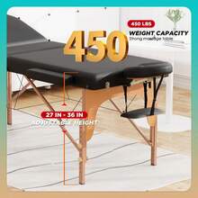 Massage Table Protable Massage Bed 28 In Wide Lash Bed Height Adjustable Bed - Black - View 5