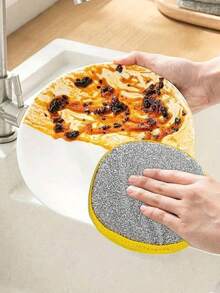 4pcs Double-Sided Dish Sponges - Reusable Kitchen Cleaning Cloths With Non-Slip Handles And Striped Design, Made Of Durable Polyester Material, Ideal For Cleaning Pots, Pans, And Utensils. Dish Sponges | Striped Pattern | Durable Sponge - A - View 10