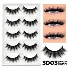 GROINNEYA 5 Pairs Super Soft Faux Mink Natural Cat Eye Lashes, C Curl Thick Fluffy False Eyelashes, Comfortable Eyelash Strips For Beginners, Suitable For Daily And Party Makeup - Fluffy Lashes - View 12
