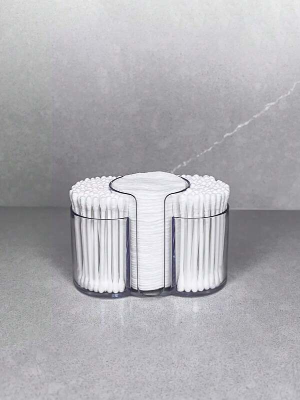 Bathroom Vanity Swab Organizer, 3-In-1,Bathroom Wipe And Makeup Pad Holder, Vanity Cotton Swab, Makeup Pad, And Dental Floss Holder.