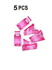 10 piezas de Clips de uñas de plástico, Clips de fijación de gel de cristal, Moldes de uñas, Herramientas de manicura, Placas de uñas, Gel de extensión, Clips de conformación - Rosa - Ver 12