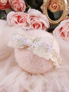 3个婴儿花朵蝴蝶结发带，可爱甜美 - 彩色 - 查看 5