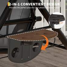 Columpio Exterior para 3 Personas - 2 en 1 con Toldo Ajustable, Portavasos y Cojines Extraíbles, Marco de Acero Resistente para Jardín, Terraza o Patio - gris - Ver 8