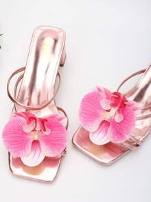 2件装可拆卸DIY鞋饰，鸢尾花造型装饰鞋夹，杏色、咖啡色、浅蓝色、粉色可选，时尚优雅，适用于高跟鞋、凉鞋、平底鞋，适合新娘、婚礼、约会、派对、海滩、旅行等场合。 - 粉色 - 查看 3