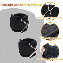 2pcs Adjustable Fitness Wrist Straps, Non-Slip Design, Heavy Duty Adjustable Wrist Wraps - Suitable For Cable Machines, Weight Lifting, Pull-Ups, Gym And Home Workouts, Fitness Accessories, Strength Training - Multicolor - View 3