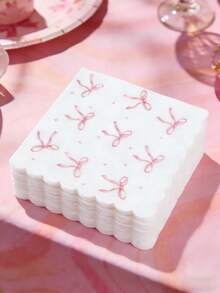 白底滿版蝴蝶結花邊