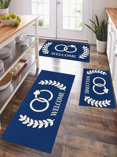 1 قطعة سجادة أرضية لديكور الزفاف، بتصميم حلو من البوليستر مع ظهر مانع للانزلاق، قابلة للغسل في الغسالة، متينة للاستخدام الداخلي في المدخل والمطبخ والخارجي في الحديقة، سجاد للغرفة المعيشة والنوم والحمام وديكور المكتب