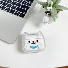 1 Set Creative Cute Samoyed Dog/Cat Ear Headband, Blue Scarf, Compatible With Apple New 4/3 Protective Case, Pro2, Apple Bluetooth 1/2 Earphone Case - Multicolor - View 7