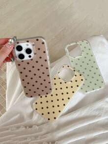 1pc Minimalist All-Over Polka Dot Phone Case Compatible With IPhone 17, 17 Pro Max, New 14, 13, 12 Pro, 16 Pro, Creative Korean Style Elegant Design - Multicolor - View 2