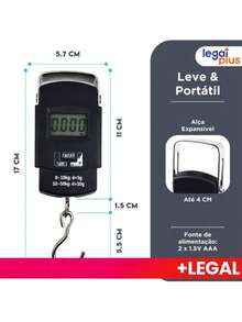 Portable 50kg Digital Handheld Scale - Precision - Luggage, Suitcase, Large - Fishing, Bag, Travel, Camping - 黑色 - 查看 3