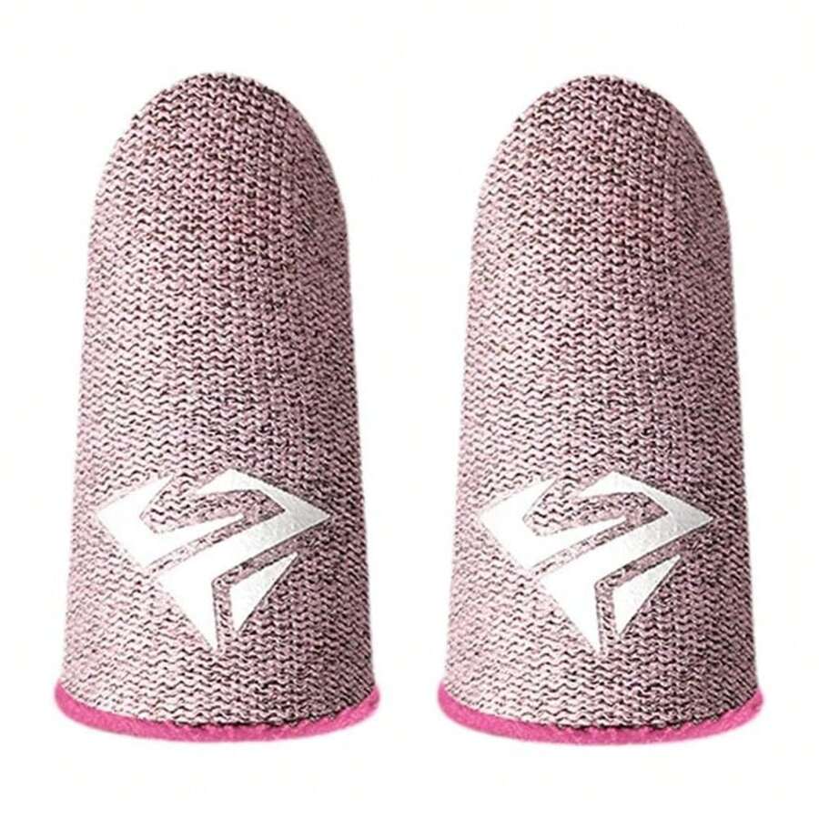 Pair For Mobile Games Gaming Finger Sleeve Breathable Fingertips Sweatproof Fingertip For Mobile Cove Slip,Finger Sleeves Gaming Accessories (Pink) - Pink - View 1