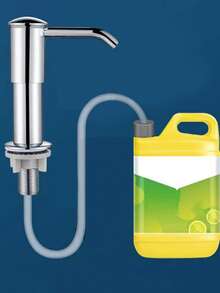 不锈钢厨房洗洁精分配器，水槽安装式泵瓶，适用于洗洁精，带可伸缩软管 - 多色 - 查看 5