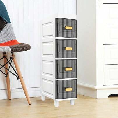 4-Tier Lockers Can Store Snacks, Toys, And Clothing, And Semi Transparent Cabinet Doors Can Be Used As Display Cabinets