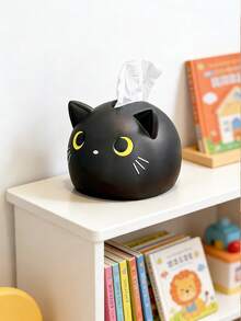 1个可爱柔软卡通猫咪纸巾盒套，黑白小猫纸巾盒，适合女孩/儿童/男孩卧室 - 彩色 - 查看 5
