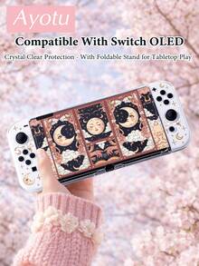Ayotu 1 buah Casing Pelindung Bertema Kartu Tarot untuk Nintendo Switch 2/Switch NS/Switch OLED/Switch Lite, Generasi Baru Pola Bintang Matahari Bulan TPU Soft Shell, Pelindung Kontroler Game Universal, Casing Pelindung Kontroler Switch, Aksesori Gaming Switch, Anti Jatuh, Anti Selip, Tahan Gores, Tampilan Modis - MultiWarna - View 3