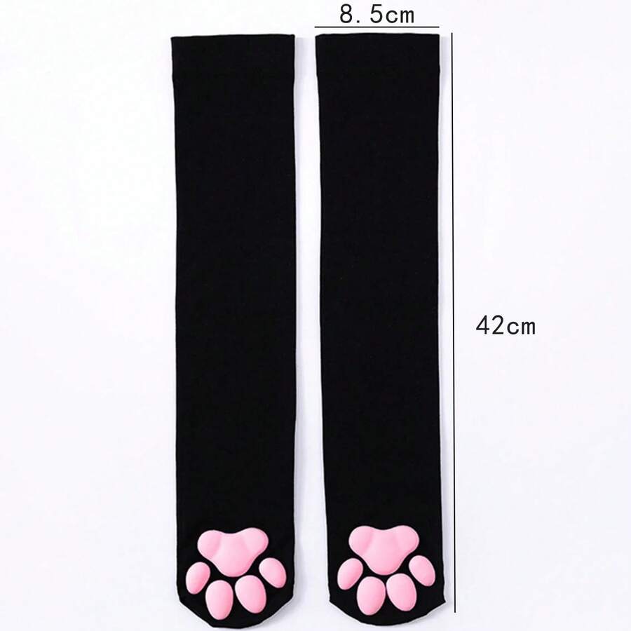 New Cat Paw Socks For Women And Girls, Kawaii 3D Cat Claw Toe Socks, Cute Gift, Lolita Paw Pads, Cat Paw Pad, Thigh-High Socks UXGA - White - 查看 1