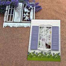 创意猫咪、草坪和窗框模具，DIY剪贴簿相册和压花模板，贺卡制作工具，卡片纸切割工艺品，礼品卡制作模板模切。 - 銀色 - 查看 3