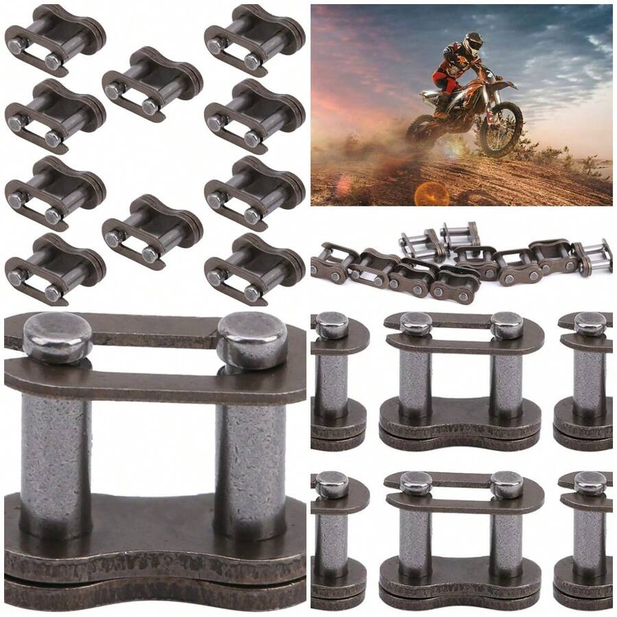 Eslabón Maestro de Cadena, Conector Rápido Hierro Fundido 10 Unidades para Motocicleta Scooter Bicicleta Equipos Transmisión por - como en la foto - Ver 1