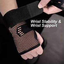 1 pieza Guantes de soporte de muñeca con fibra de cobre - Correa de compresión ajustable, diseño de malla transpirable con hebilla, adecuado para soporte de mano y muñeca, aplicable para actividades deportivas, vendaje de mano y protector de muñeca deportivo, ajuste ceñido - multicolor - Ver 3