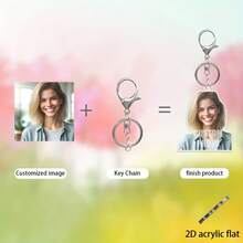 1 Piece/6 Pieces Photo Custom Acrylic Key Pendant, Special-Shaped Acrylic Car Key Ring, Backpack Pendant, Couple, Friend, Pet, Double-Sided Effect, Custom-Shaped Effect According To Photo, Regular Love Shape, Etc - 1 - View 3