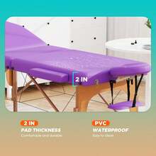 Massage Table Protable Massage Bed 28 In Wide Lash Bed Height Adjustable Bed - Purple - View 3