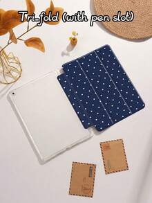Polka Dot & Minimalist Pattern Tablet Protective Case, Compatible With  9.7/10.2/10.5/10.9/12.9/Pro 11 (10th Gen), Galaxy Tab S6 Lite 10.4", Kindle Paperwhite 12th Gen (2024), Kindle 11th Gen (2022), Offers Soft Shock-Proof Protection, Supports Smart Stand/Auto Wake/Sleep Function - 多色-5 - 查看 4