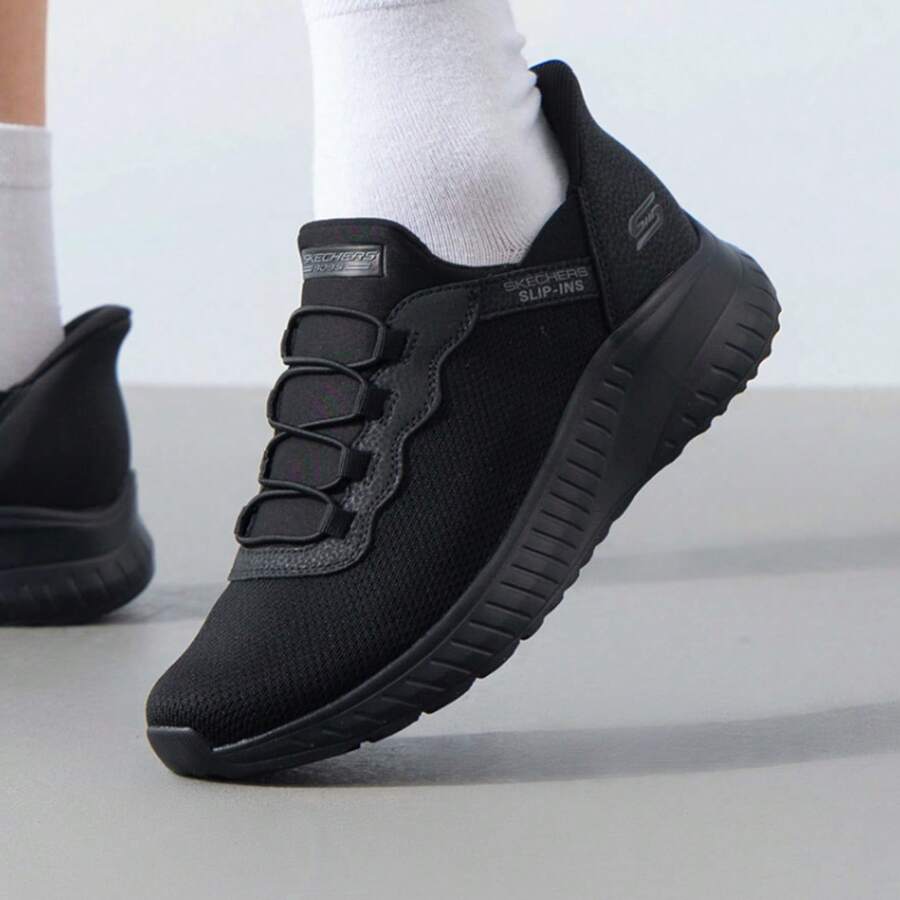 Skechers 男士新款轻便缓震休闲步行运动鞋 - 黑色 - 查看 1