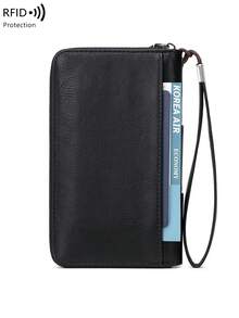 Waterproof Passport Wallet Combo Multi-Slot Card Cash Boarding Pass Organizer - Black - View 7