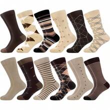 Athletic Socks - Geometric-12sw Assorted Coffee - View 9