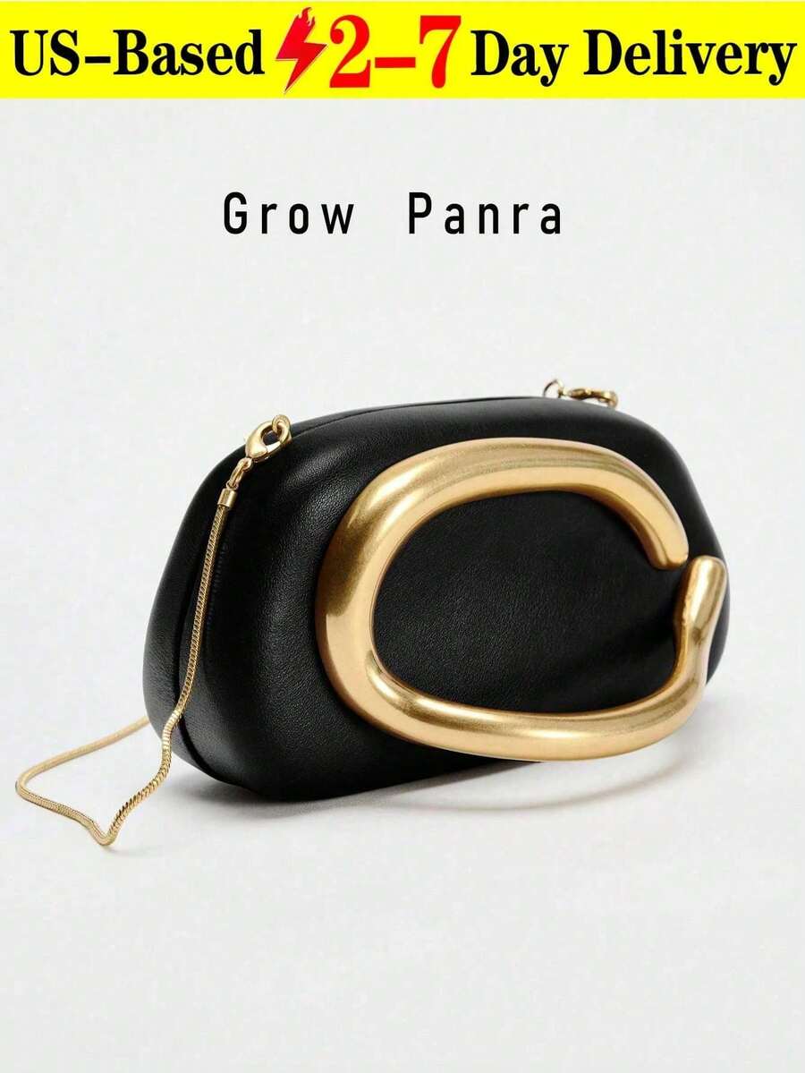 Black PU Leather Clutch-Ideal For Valentine's Day,Vintage Metal Decor Clutch Box Burgundy New Bride Wedding Bridal Party Evening Bag,Classic Round Box Handheld Evening Clutch Bag Clutch Box-Shaped Bag,Women's Chain Shoulder Crossbody Bag,Mini Vintage Metal Handle & Chain Shoulder Strap,Comfortable&Fashionable, Stylish Handbag, Personalized Gift Choice,2026 Must-Have Accessory,Distinctive Style Suitable For Various Occasions, Affordable Price With Luxurious Feel,Party Bag,Perfect Match For Holiday Party Dresses,Evening Gowns And Sequin Dresses,Suitable For Parties,Galas,Formal Events, New Year Essential,Prom Accessories,Elegant Prom Bag,Perfectly Matching With Bridal Party,Best Choice Elegant Bag For Bridal Shower,Gifts For Women Women's Fall Clothing Winter Clothing Gift Fall Autumn Velvet Furry Party Fuzzy Plush Festival Knitted Winter Women's Crossbody New Year Snow Warm Thermal Black Purse Purses And Bags Women Makeup Bag Bags For Women Clutch Purse For Women Wallet Beach Bag - 黑色 - 查看 1