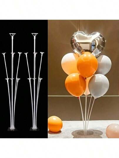 2 套 70 厘米气球支架，带自粘底座 - 耐用亚克力气球支架，适用于家居装饰、婚礼、生日和派对 | 无需电源，生日气球支架，气球杆连接器，圣诞装饰，生日派对装饰，节日装饰，婚礼装饰，复活节装饰，毕业派对。