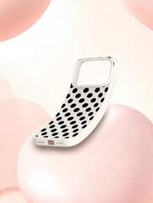 1pc Minimalist Black Polka Dot Pattern Liquid Silicone Shockproof Soft Phone Case, Compatible With IPhone 11/12/13/14/14Plus/15/15Plus/16/16Plus/17/17Pro - Multicolor - View 4