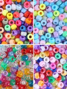 100/200/1850pcs Mixed Color Pony Beads For Jewelry Making Supplies, Loose Spacer Beads For DIY Handmade Bracelet Necklace Keychains - Pony Beads - View 4